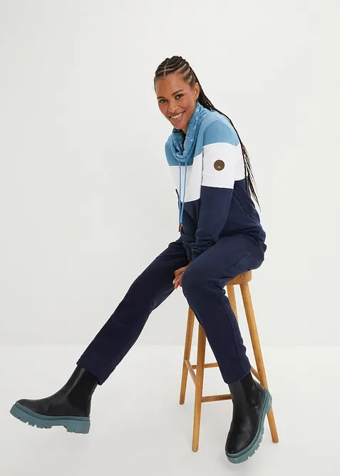 Mikina s potištěným límcem, z čisté bavlny, bonprix