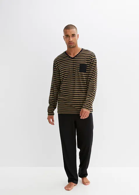 Pyžamo s dlouh&yacute;m ruk&aacute;vem, z čist&eacute; bavlny, bonprix