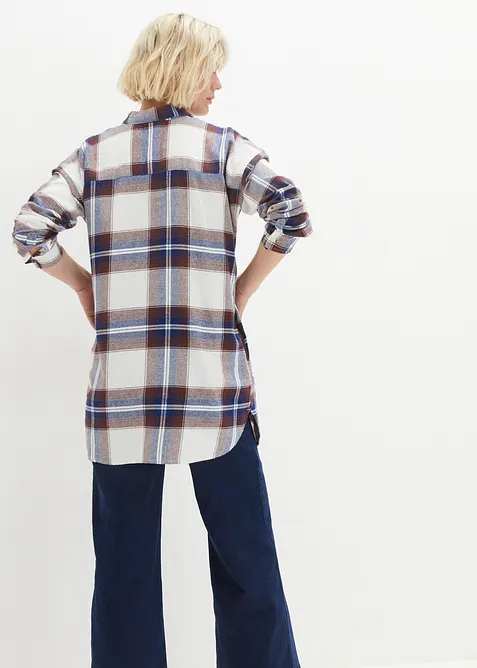 Dlouhá flanelová košile z čisté bavlny, bonprix