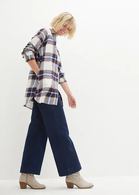 Dlouhá flanelová košile z čisté bavlny, bonprix