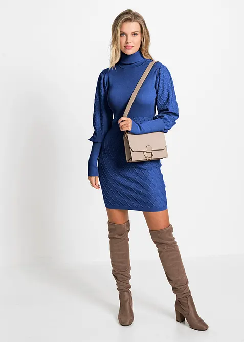 Pletené šaty s rolákem, bonprix