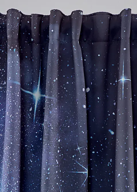 Zatemňovací závěs s motivem noční oblohy (2 ks), bonprix