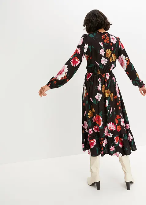 Midi šaty ze splývavé viskózy, bonprix