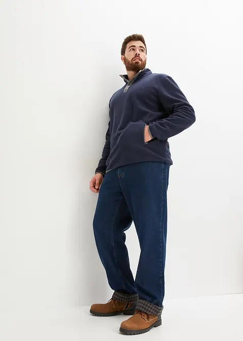 Flísová mikina s límcem na zip, praktickými kapsami a skvělými kontrastními detaily, bonprix