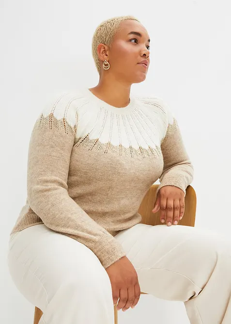 Ažurov&yacute; svetr, bonprix