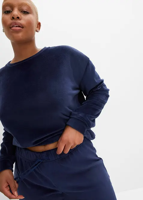 Hebká domácí souprava ze sametu, bonprix