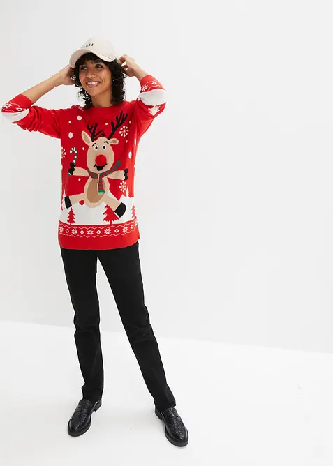 Svetr z jemné pleteniny, s kulatým výstřihem, bonprix