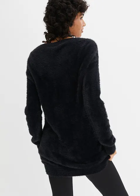 Svetr s voln&yacute;m ramenem a v&aacute;nočn&iacute;m motivem, bonprix