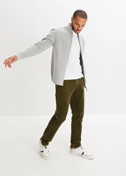 Strečové manšestrové kalhoty v pohodlném střihu, Slim Fit, bonprix