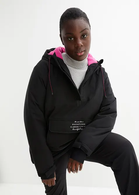 Nepromokavá funkční lyžařská bunda s flísovou podšívkou, přes hlavu, bonprix