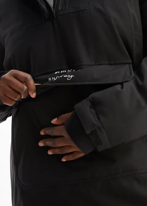 Nepromokavá funkční lyžařská bunda s flísovou podšívkou, přes hlavu, bonprix