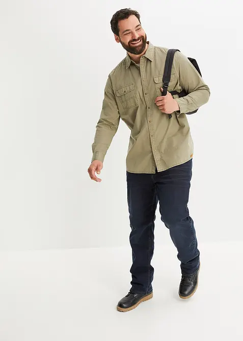 Strečové termo džíny Straight s pohodlným pasem, Relaxed Fit, bonprix