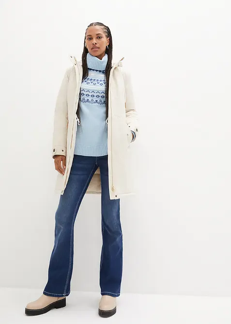 Svetr s norsk&yacute;m vzorem a rol&aacute;kem, bonprix