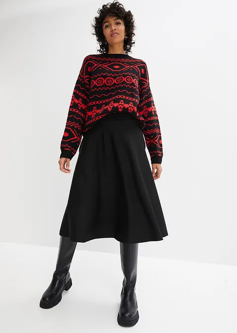 Midi sukně ze směsi s viskózou, délka pod kolena, bonprix