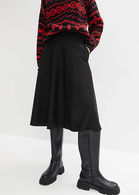 Midi sukně ze směsi s viskózou, délka pod kolena, bonprix