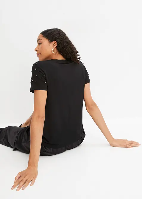 Tričko s aplikací z perliček, bonprix