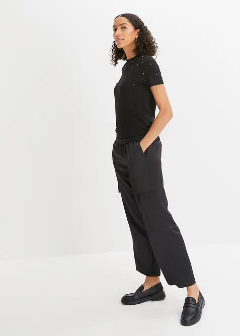 Tričko s aplikací z perliček, bonprix