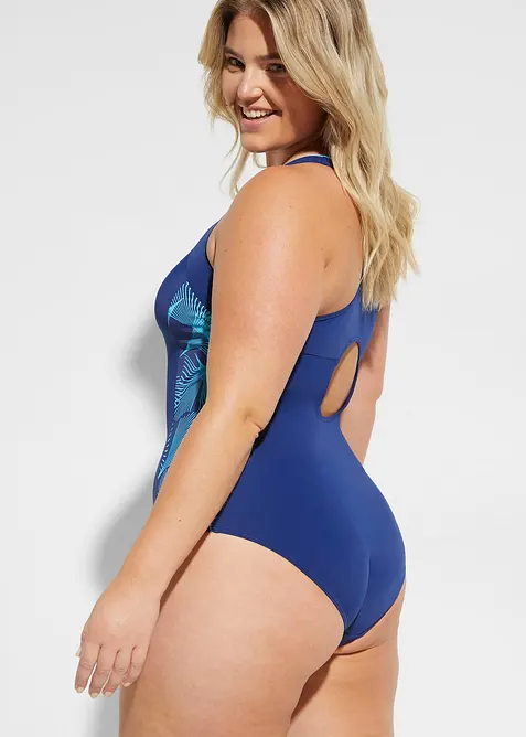 Sporotvní jednodílné plavky s bočními vsadkami, bonprix