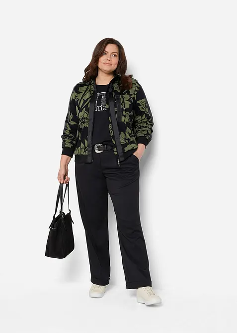 Mikina na zapínání, s bavlnou, bonprix