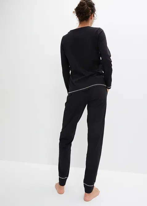 Pyžamo z měkké bavlny s průhmatovými kapsami, bonprix