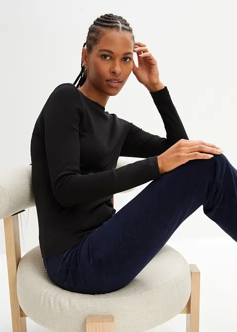 Tričko s dlouh&yacute;m ruk&aacute;vem, z čist&eacute; organick&eacute; bavlny, bonprix