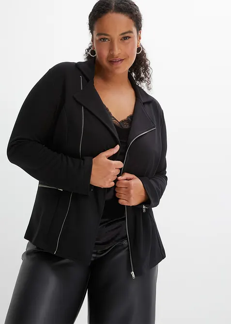 Motorkářská úpletová bunda z viskózové směsi, bonprix