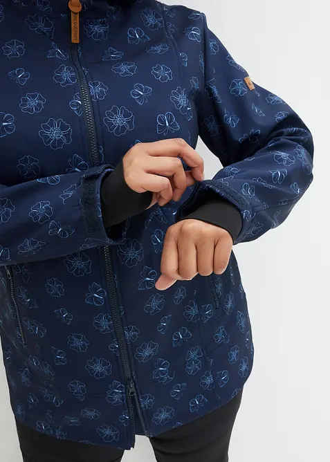 Softshellov&aacute; bunda s květinov&yacute;m vzorem, vodoodpudiv&aacute; &uacute;prava, bonprix