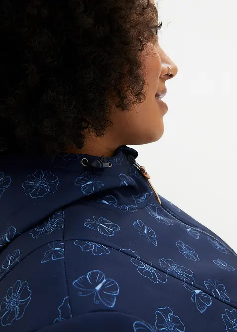 Softshellov&aacute; bunda s květinov&yacute;m vzorem, vodoodpudiv&aacute; &uacute;prava, bonprix