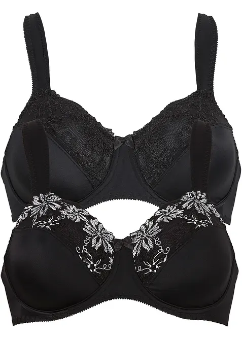 Podprsenka s kosticemi a polstrovanými ramínky (2 ks v balení), bonprix