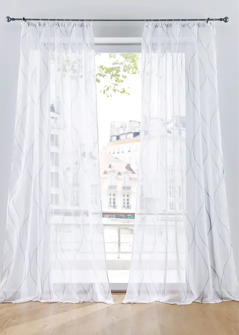 Průsvitná záclona s potiskem (1 ks), bonprix