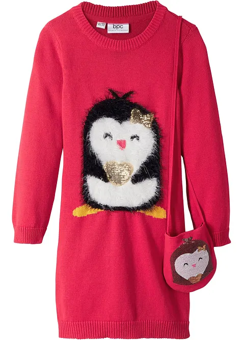 Pletené šaty s kabelkou (2dílná souprava), bonprix