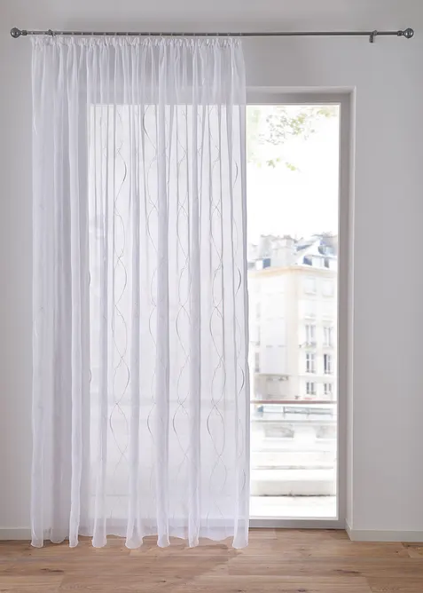 Záclona s výšivkou a recyklovaným polyesterem, bonprix