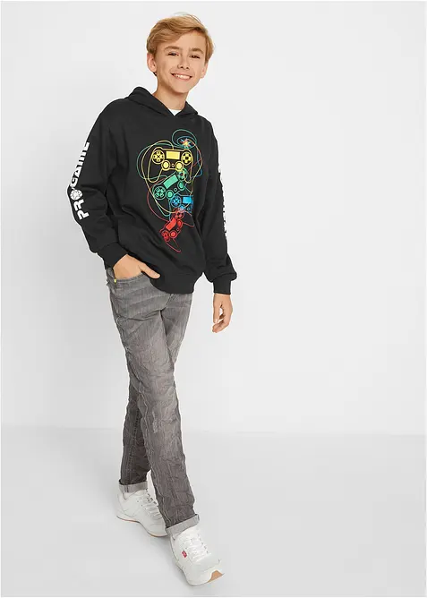 Mikina s kapucí, z čisté organické bavlny, bonprix