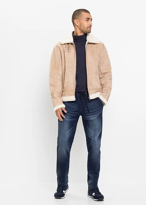 Teplákové džíny Slim Fit, Straight, bonprix