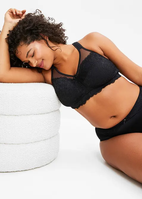 Odlehčující podprsenka bez kostic, s polstrovanými ramínky, bonprix