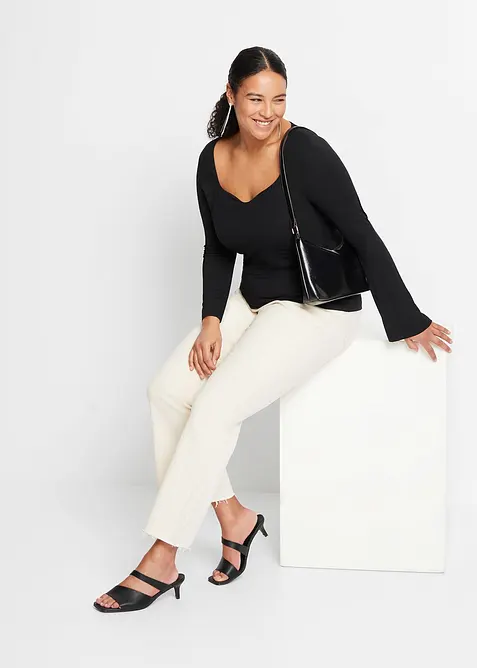 Triko s dlouhým rukávem, z viskózové směsi, bonprix