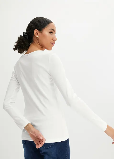 Tričko s dlouh&yacute;m ruk&aacute;vem, z čist&eacute; organick&eacute; bavlny, bonprix