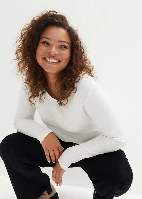 Tričko s dlouhým rukávem, z čisté organické bavlny, bonprix