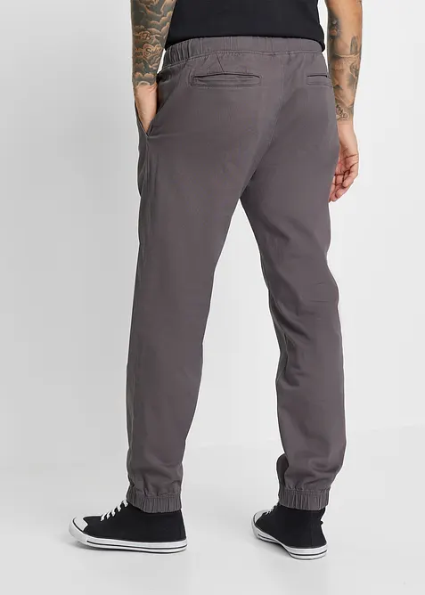 Relaxed Fit strečov&eacute; chino kalhoty bez zap&iacute;n&aacute;n&iacute;, Straight, bonprix