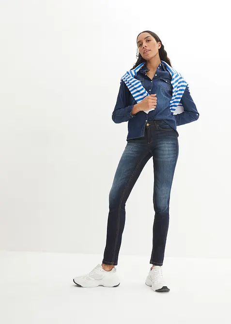 Strečov&eacute; dž&iacute;ny Skinny, Mid Waist, bonprix