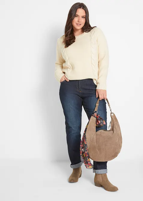 Strečov&eacute; dž&iacute;ny Mid Waist, Straight, bonprix