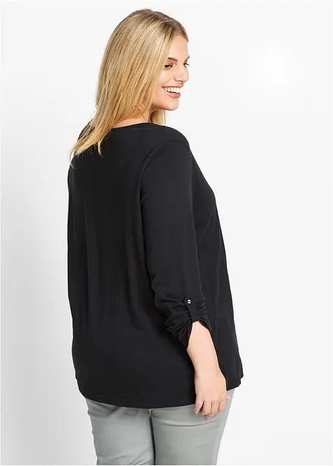 Tričko s knofl&iacute;kovou l&eacute;gou, z čist&eacute; organick&eacute; bavlny, bonprix