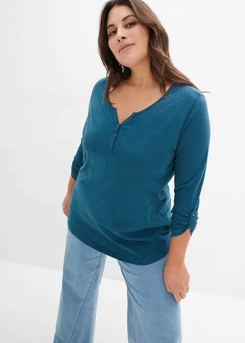 Tričko s knofl&iacute;kovou l&eacute;gou, z čist&eacute; organick&eacute; bavlny, bonprix