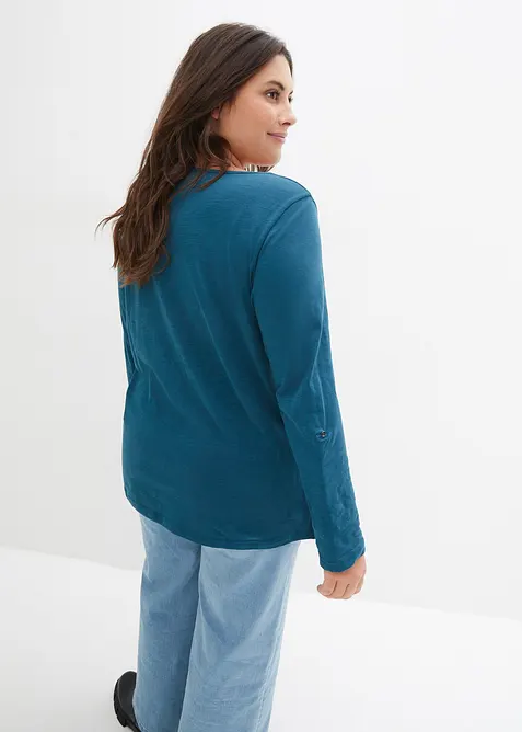 Tričko s knofl&iacute;kovou l&eacute;gou, z čist&eacute; organick&eacute; bavlny, bonprix