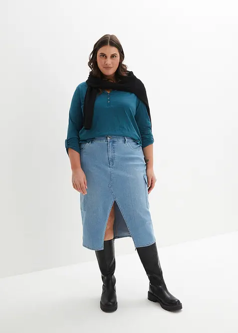 Tričko s knofl&iacute;kovou l&eacute;gou, z čist&eacute; organick&eacute; bavlny, bonprix