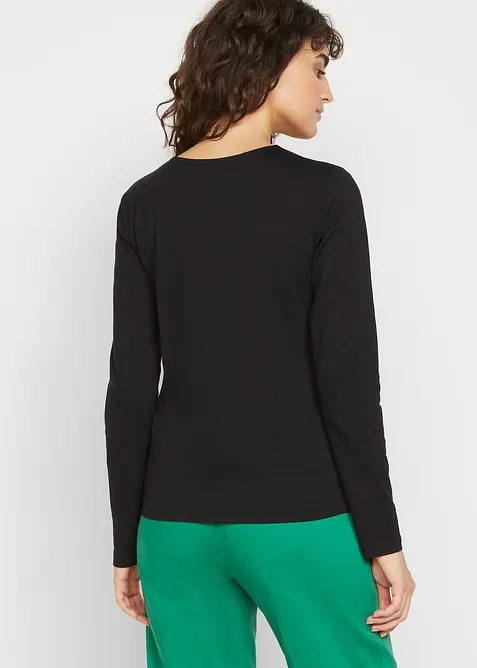 Triko s dlouh&yacute;m ruk&aacute;vem, z čist&eacute; organick&eacute; bavlny, bonprix