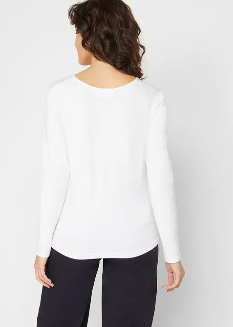 Triko s dlouh&yacute;m ruk&aacute;vem, z čist&eacute; organick&eacute; bavlny, bonprix