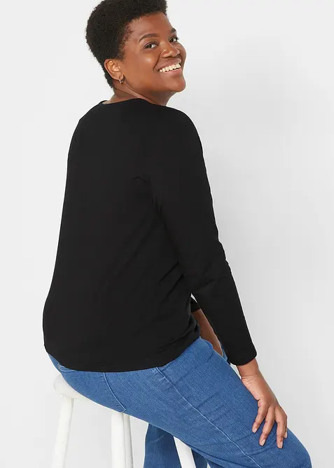 Triko s dlouhým rukávem, z čisté organické bavlny, bonprix