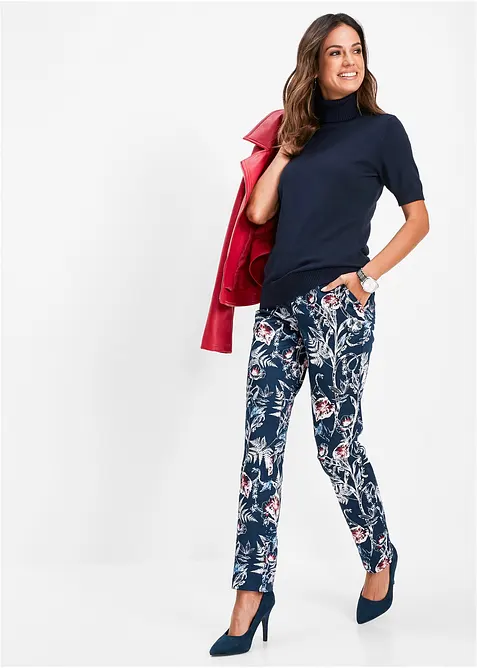 Svetr s rolákovým límcem, krátký rukáv, bonprix