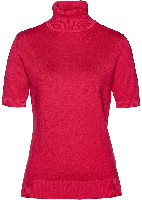 Svetr s rolákovým límcem, krátký rukáv, bonprix